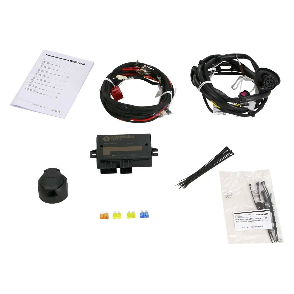 Westfalia Abnehmbare Anhaengerkupplung fuer VW Touareg -BJ 04-2010-08-2014- Porsche Cayenne -BJ 04-2010-10-2017- - im Set mit 13-pol. fahrzeugspezifischem Elektrosatz - 321736900113