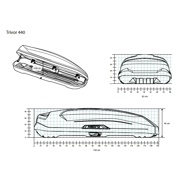 Dachbox Hapro Trivor 440 Anthracite 440 Liter 192x82 cm 35370