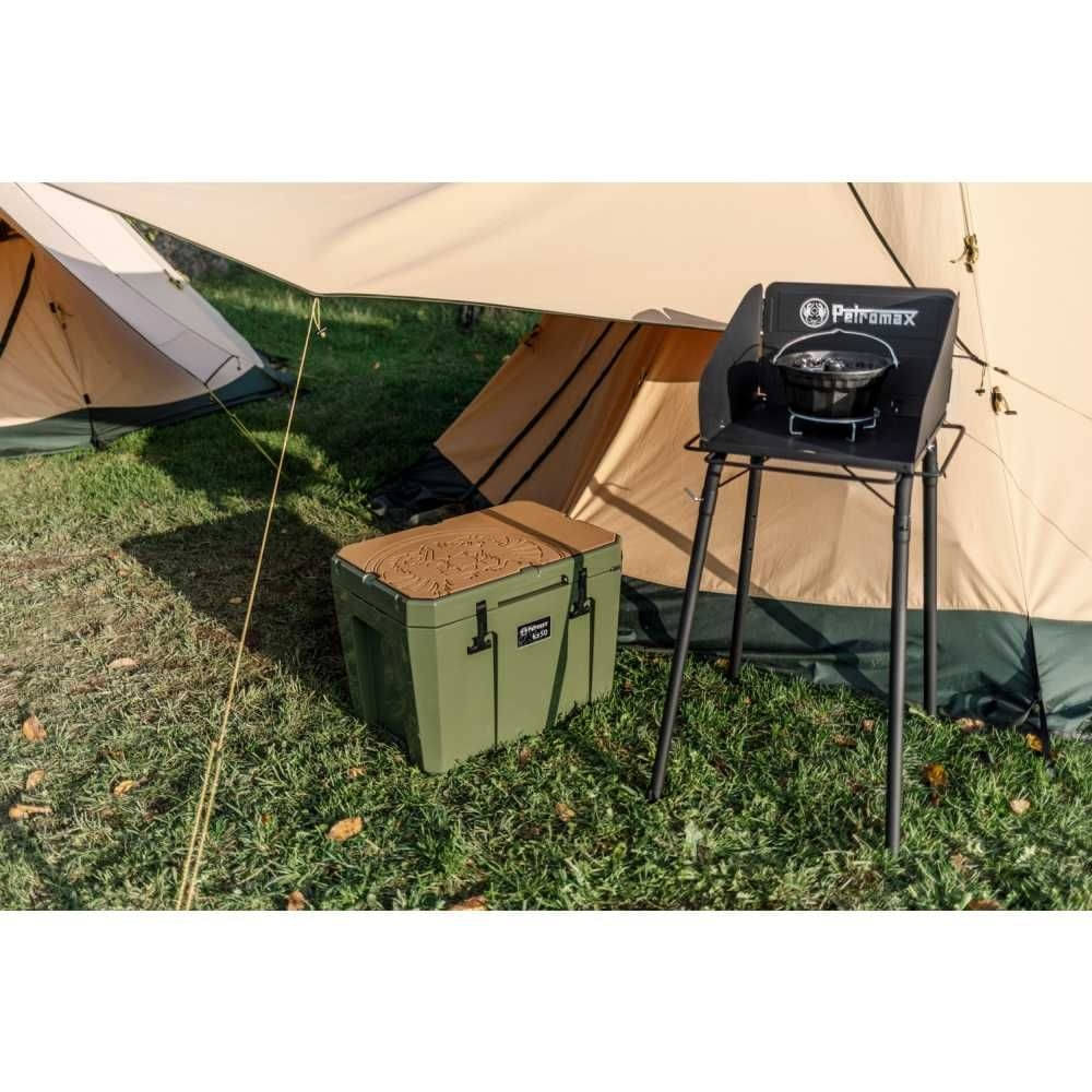 PETROMAX Haft-Auflage fuer Kuehlbox kx50 Braun mit Drachenemblem - kx50-padw-d