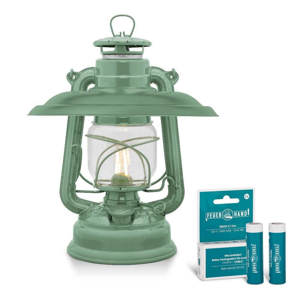 FEUERHAND LED Laterne Baby Special 376 Sage Green Starter-Set 3.0