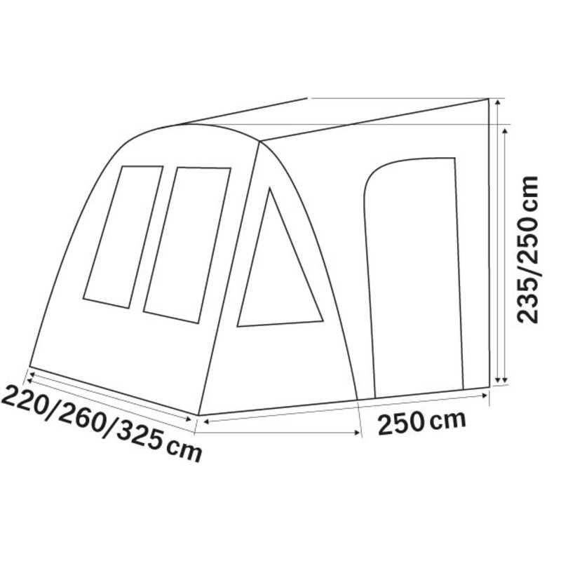 REIMO TENT aufblasbares Wohnwagenvorzelt ONE BEAM AIR 325 x 250 cm - 935399