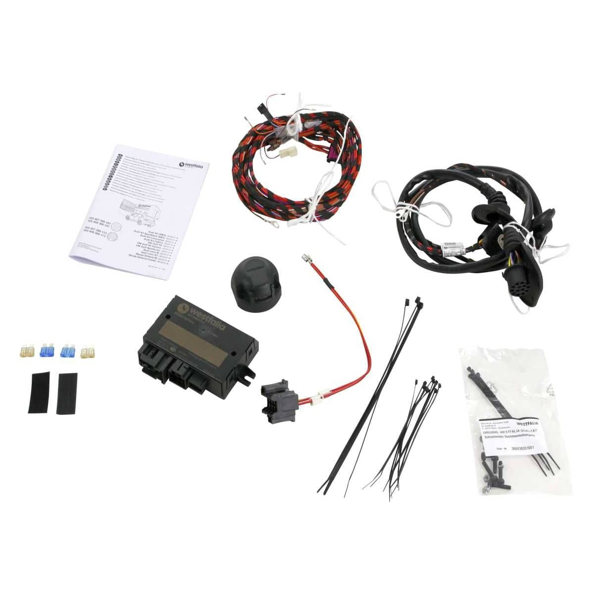 WESTFALIA Abnehmbare Anhaengerkupplung fuer VW Golf 7 Limo -BJ 06-14-06-20- T-Roc -07-17- Audi A3 -06-14-06-16- Q2 -11-16- Skoda Octavia 3- Seat Leon 3 -06-14-01-20- - im Set mit 13-pol. fahrzeugspezifischem Elektrosatz - 305409900113