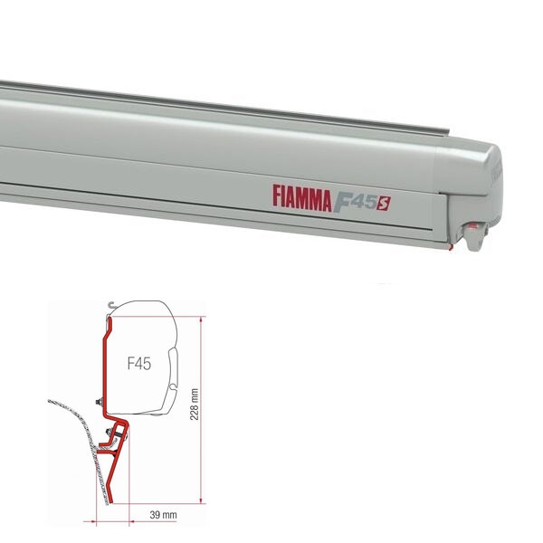 Markise FIAMMA F45 S 260 Royal grey Gehaeuse titanium inkl. Adapter VW T3