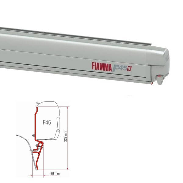 Markise FIAMMA F45 S 260 Royal grey Gehaeuse titanium inkl. Adapter VW T3