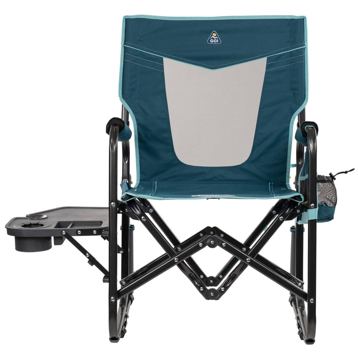 GCI faltbarer Schaukelstuhl Stowaway Rocker mit Seitentisch Teal GCI faltbarer Schaukelstuhl Stowaway Rocker mit Seitentisch Teal - 379266