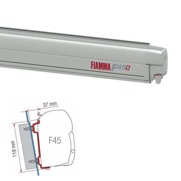 Markise FIAMMA F45 S 260 Royal grey Gehaeuse titanium inkl. Adapter Ford Transit H2 H3 L1