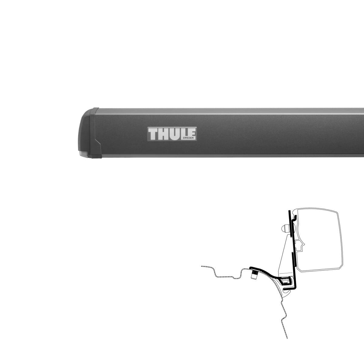 THULE Omnistor Markise 3200 270 cm Gehaeuse anthrazit Tuch Mystic-Grau - 303017