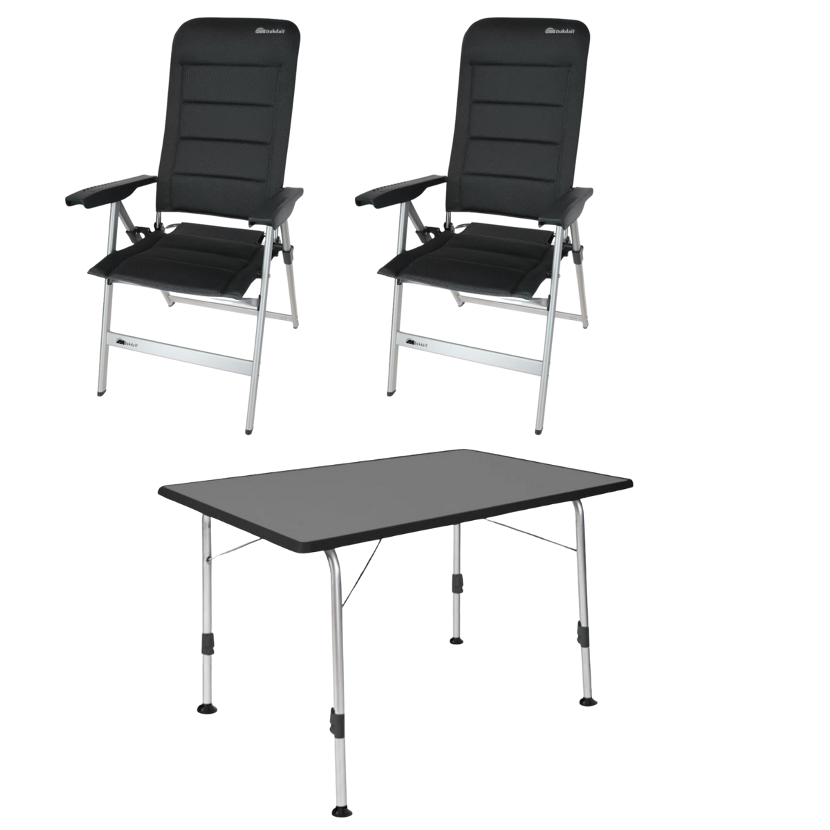 DUKDALF Stuhl Brillante 3D Mesh anthrazit 2er-Set & Tisch STABILIC II 100x68cm anthrazit DUKDALF Stuhl Brillante 3D Mesh anthrazit 2er-Set - Tisch STABILIC II 100x68cm anthrazit - 41-14-8800-4 40-24-1007.4