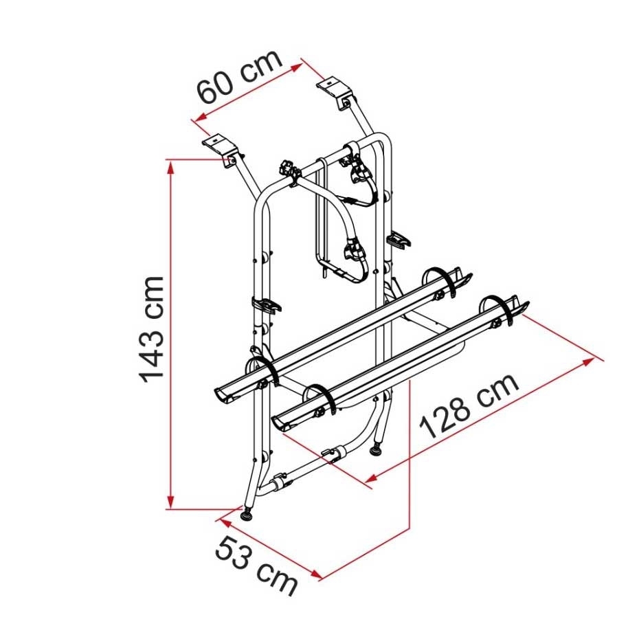 FIAMMA Carry-Bike Opel Vivaro Renault Trafic Fahrradtraeger fuer 2 Fahrraeder Modell 2023 02096-72-