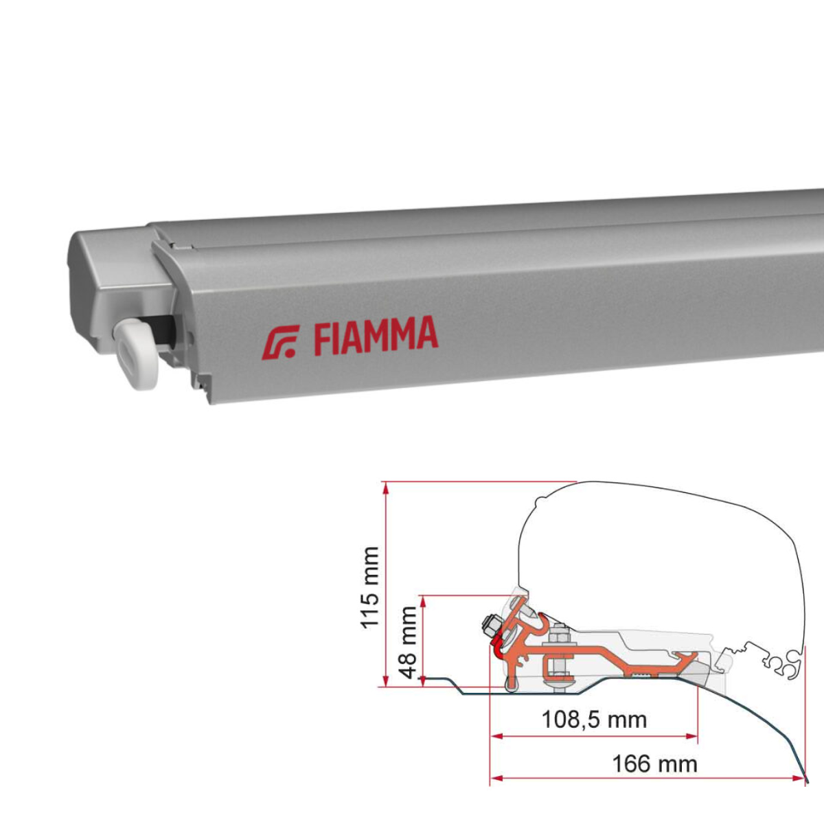 Markise FIAMMA F80 S 400 Royal grey Behuizing titanium incl. Adapterkit zilver Fiat Ducato Jumper Boxer Markise FIAMMA F80 S 400 Royal grey Gehaeuse titanium inkl. Adapterkit silber Fiat Ducato Jumper Boxe - 07832E01R 98655Z148