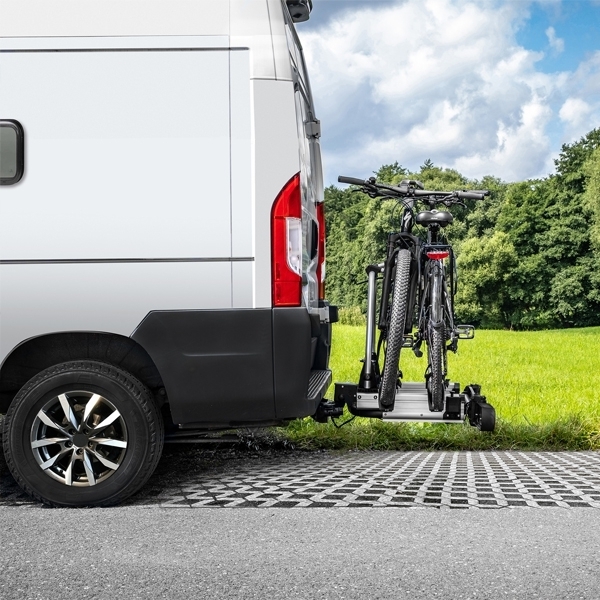 Fahrradtraeger EUFAB SD260 ausziehbar fuer 2 Raeder Hecktueren 11596 - Speziell für Pkw- Kastenwagen Vans und Wohnmobile mit Flügeltüren