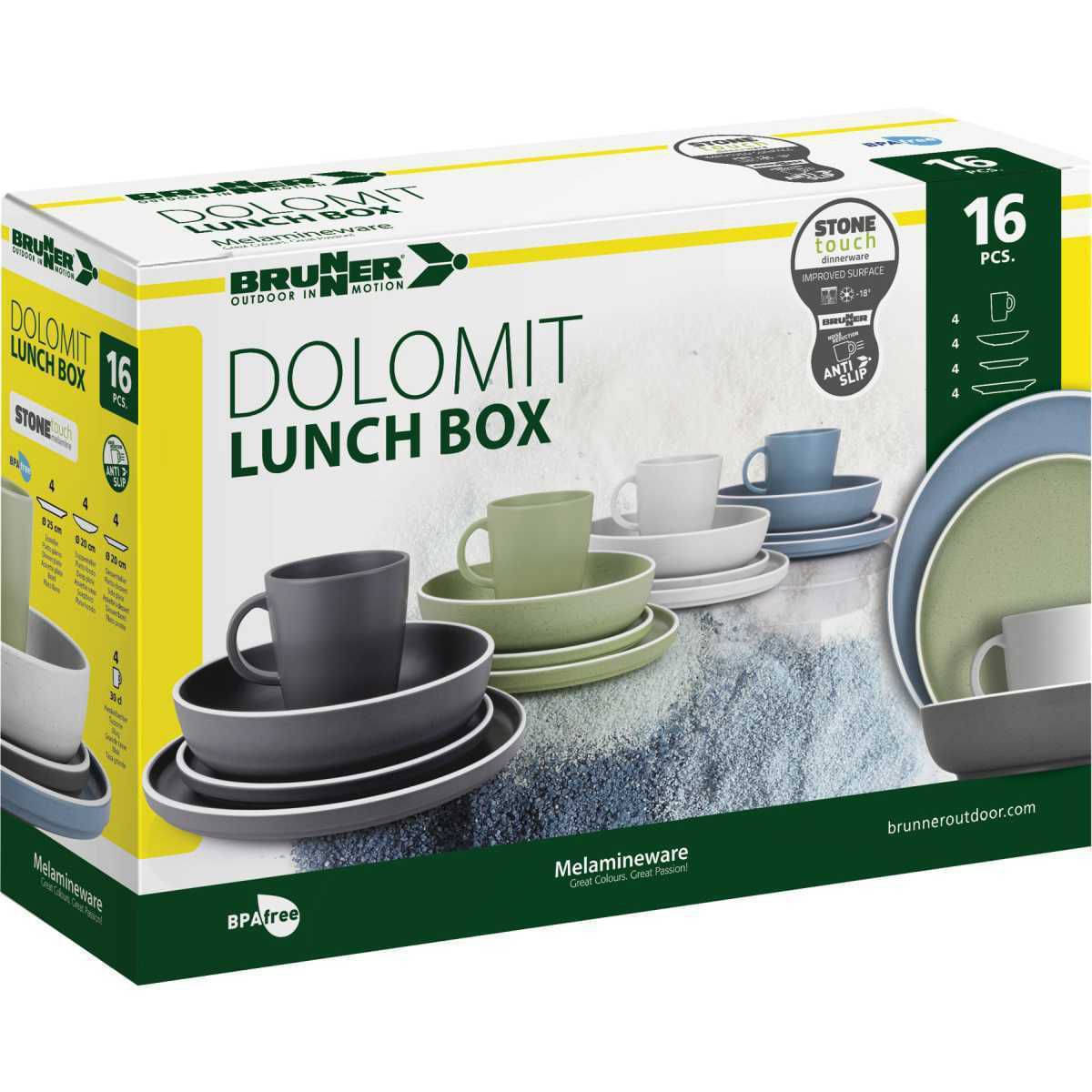 BRUNNER Lunch Box Dolomit gruen Geschirrset 16-tlg- - 0830155N.C43