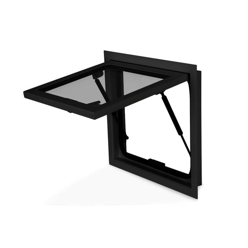 CARBEST Ausstellfenster RW EXPLORER 320 x 520 mm Echtglas Schwarz - 318041