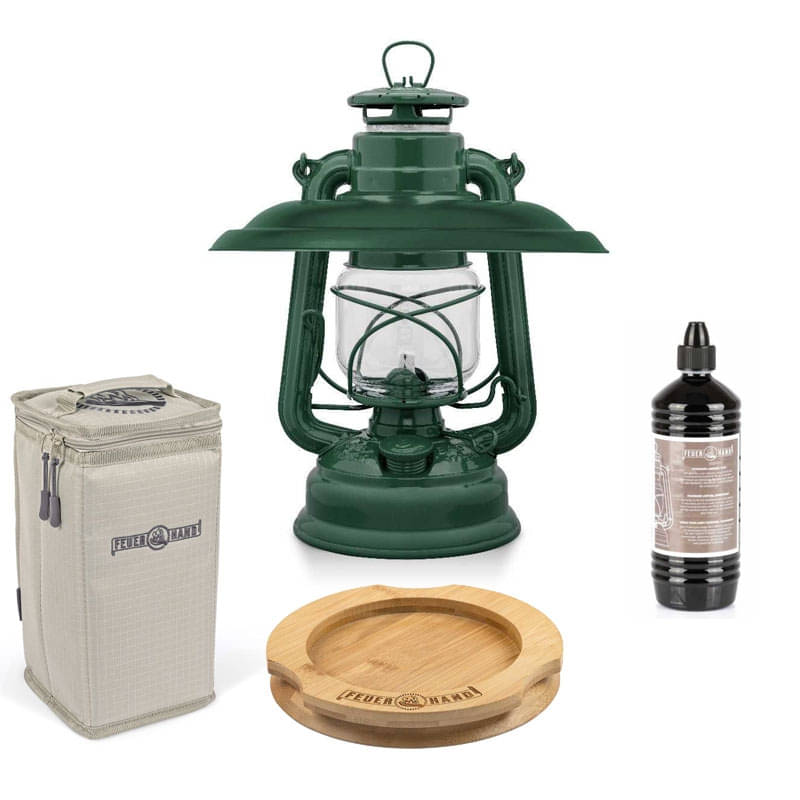 FEUERHAND Sturmlaterne 276 Moss Green Komplett-Set 5.0