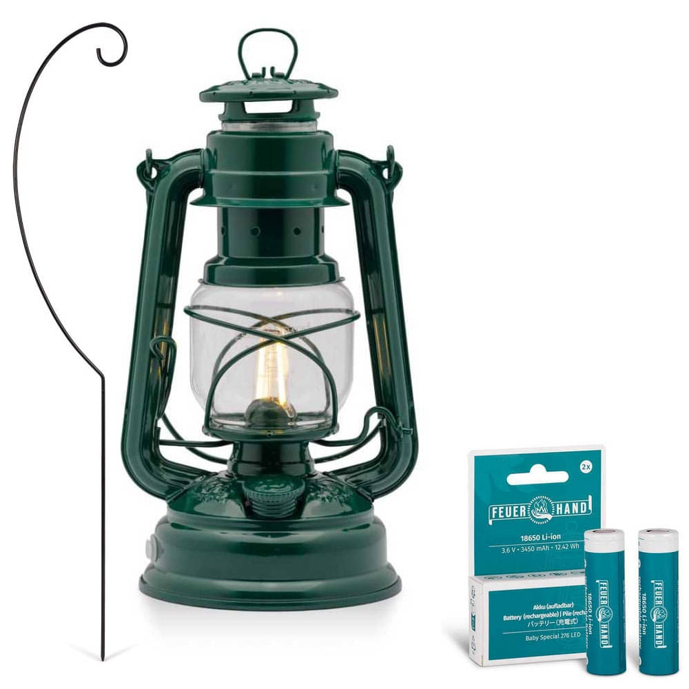 FEUERHAND LED Laterne Baby Special 476 Moss Green Starter-Set 4.0
