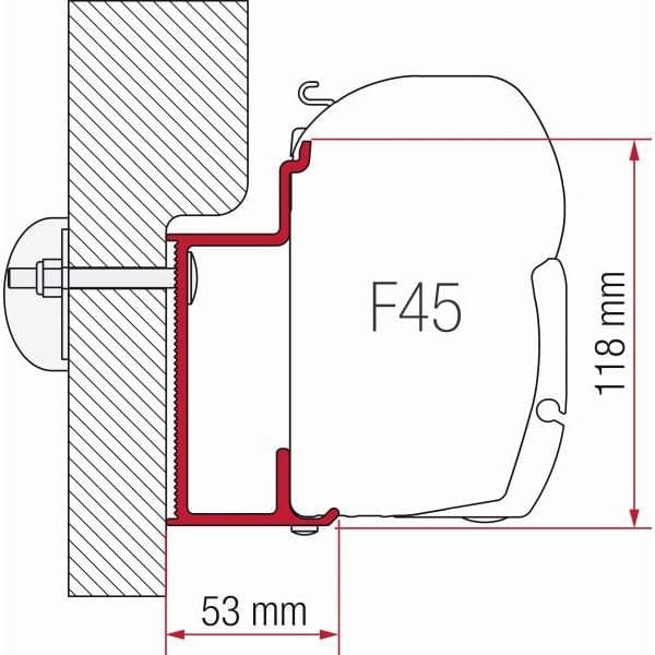 FIAMMA Adapter Eura Mobil Karmann 450 cm fuer Markise F45 ZIP 98655-766