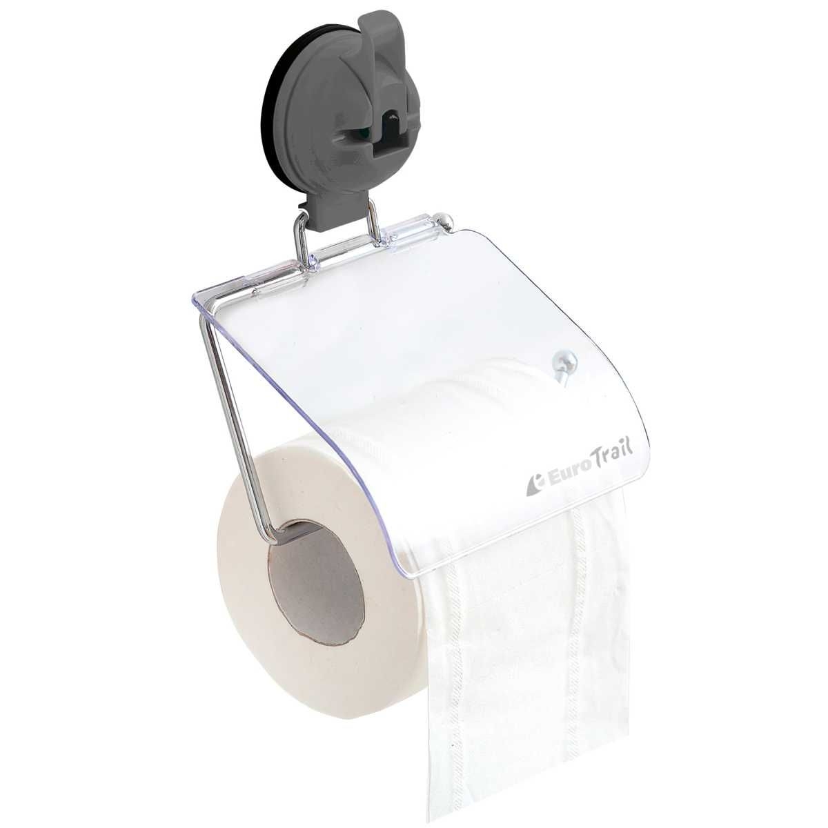 EuroTrail Toilettenpapierhalter mit Saugnapf TOILET ROL HOLDER Dunkelgrau - ETKW8036-0400