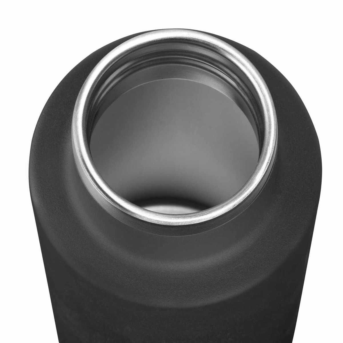 ESBIT Edelstahl Isolierflasche SCULPTOR 1000 ml Schwarz -Standard Mouth- mit Manschette - IB1000SC-SL-BK