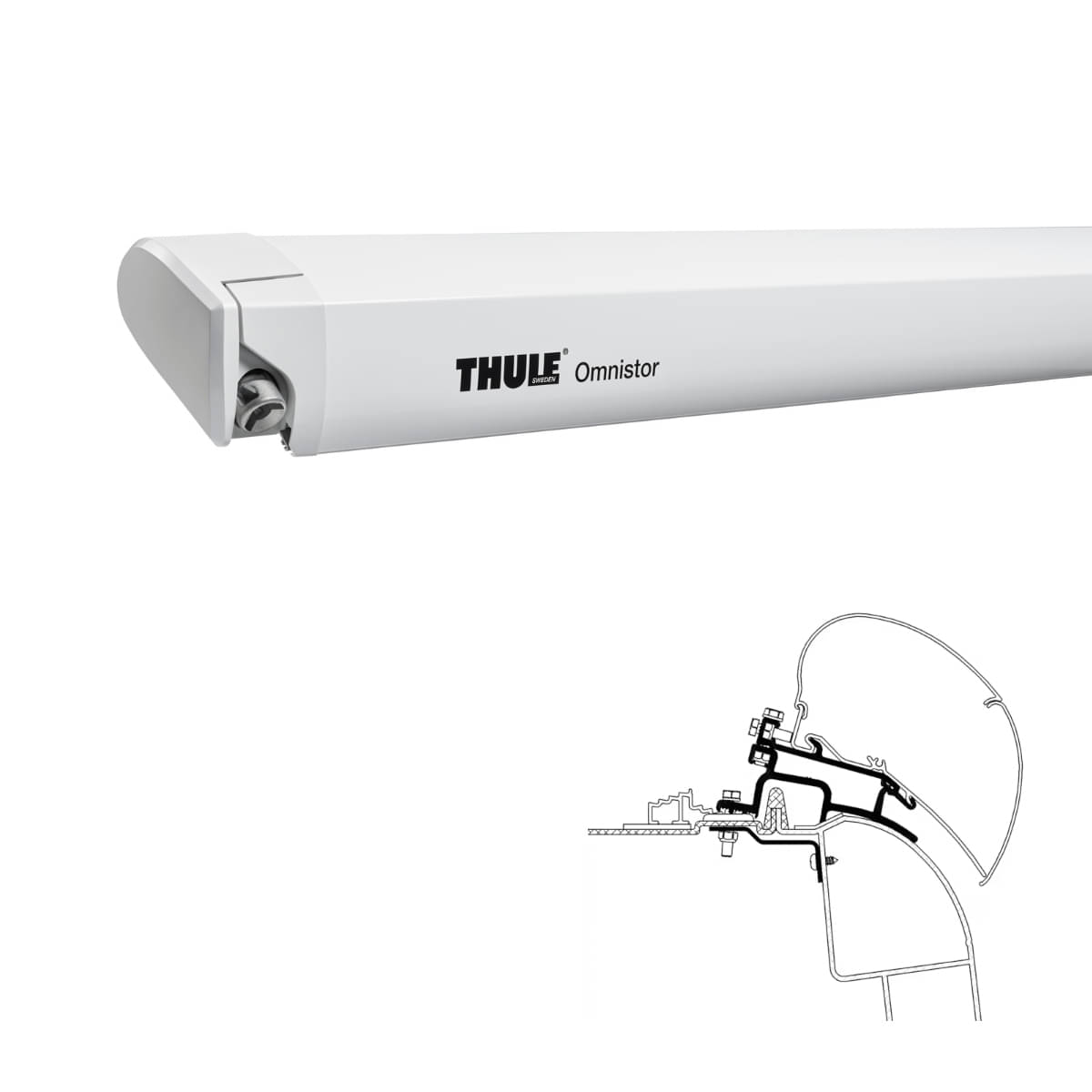 Thule Omnistor 6300 -3-75x2.50- - 302150 - Markise THULE Omnistor 6300 Mystic grau 375 cm Gehaeuse weiss
