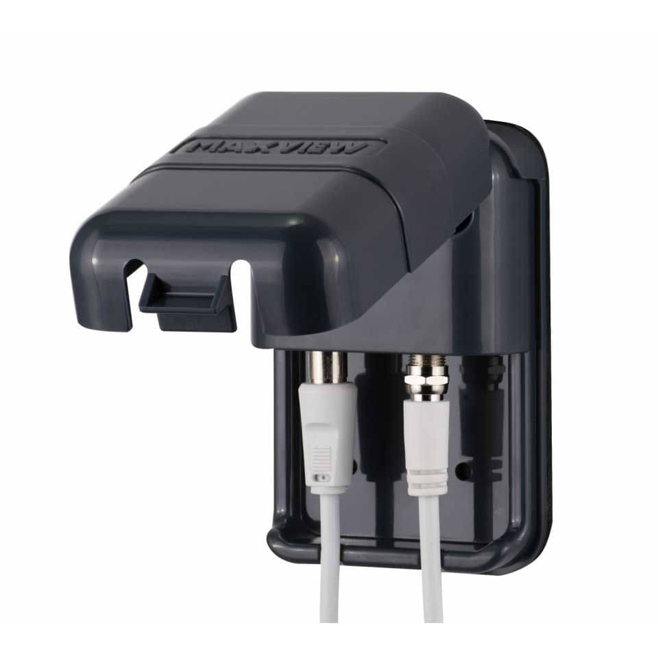 MAXVIEW TWIN-Aussensteckdose F-K anthrazit 50261