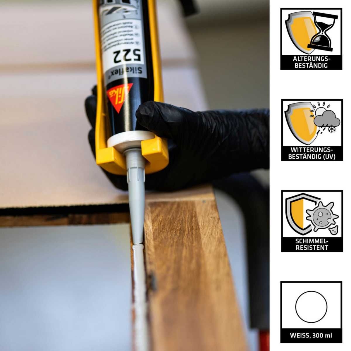 SIKA Kleb- und Dichtstoff Sikaflex - 522 Grau 300 ml - 688360