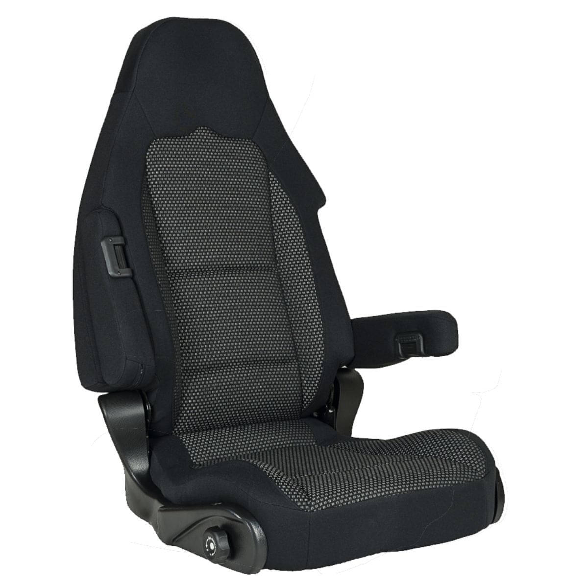 SPORTSCRAFT Pilotensitz S10.1 Farbe Ara schwarz-grau mit Lordosenstuetze Beifahrerseite - 4012500