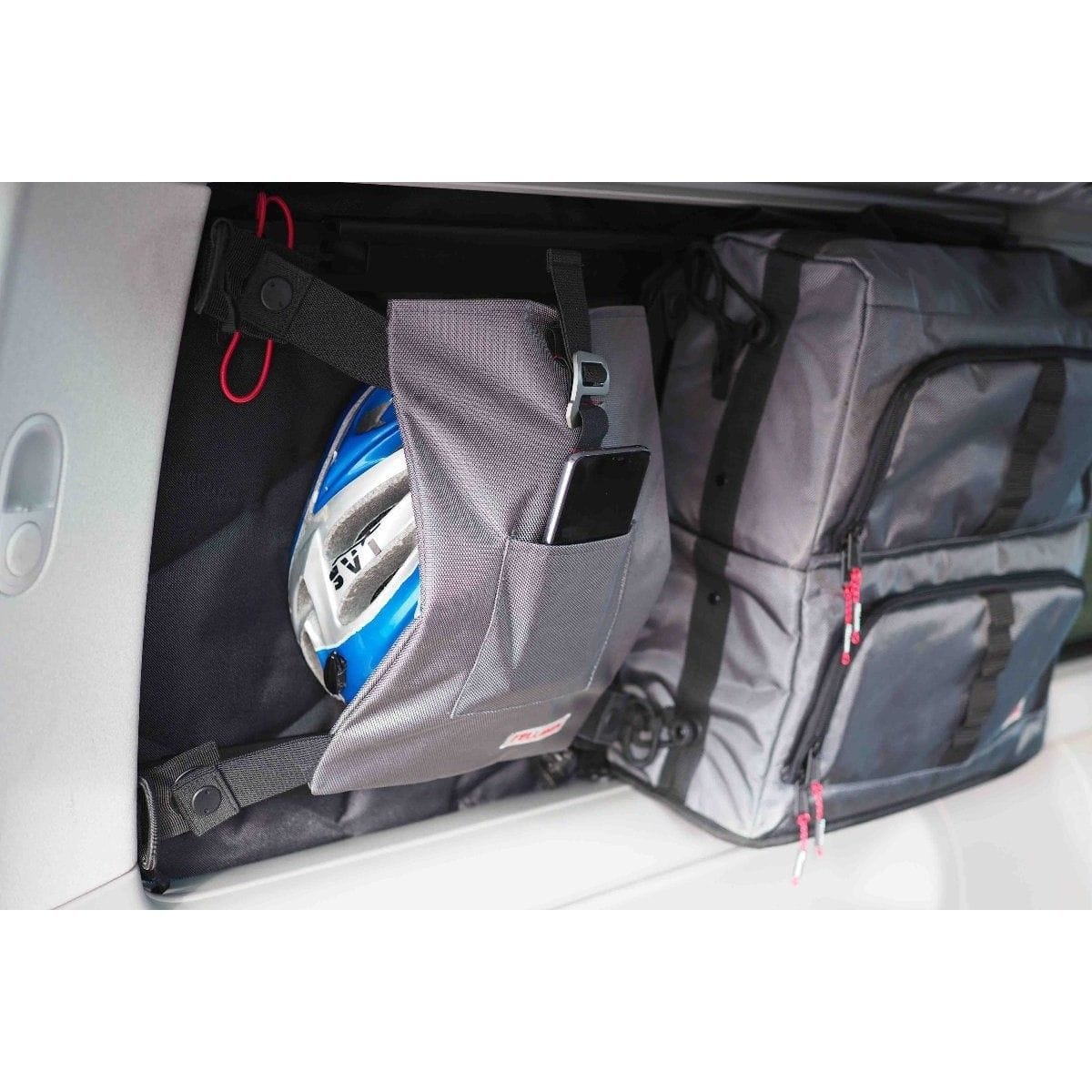 Fenstertaschen-Set FELLEISEN 3x BasicONE - 1x Flexbag fuer VW Caravelle T5-T6-T6.1 mit einem Gurt- beide Fahrzeugseiten- Felleisengrau- ohne Thermomatte TST 5204 10