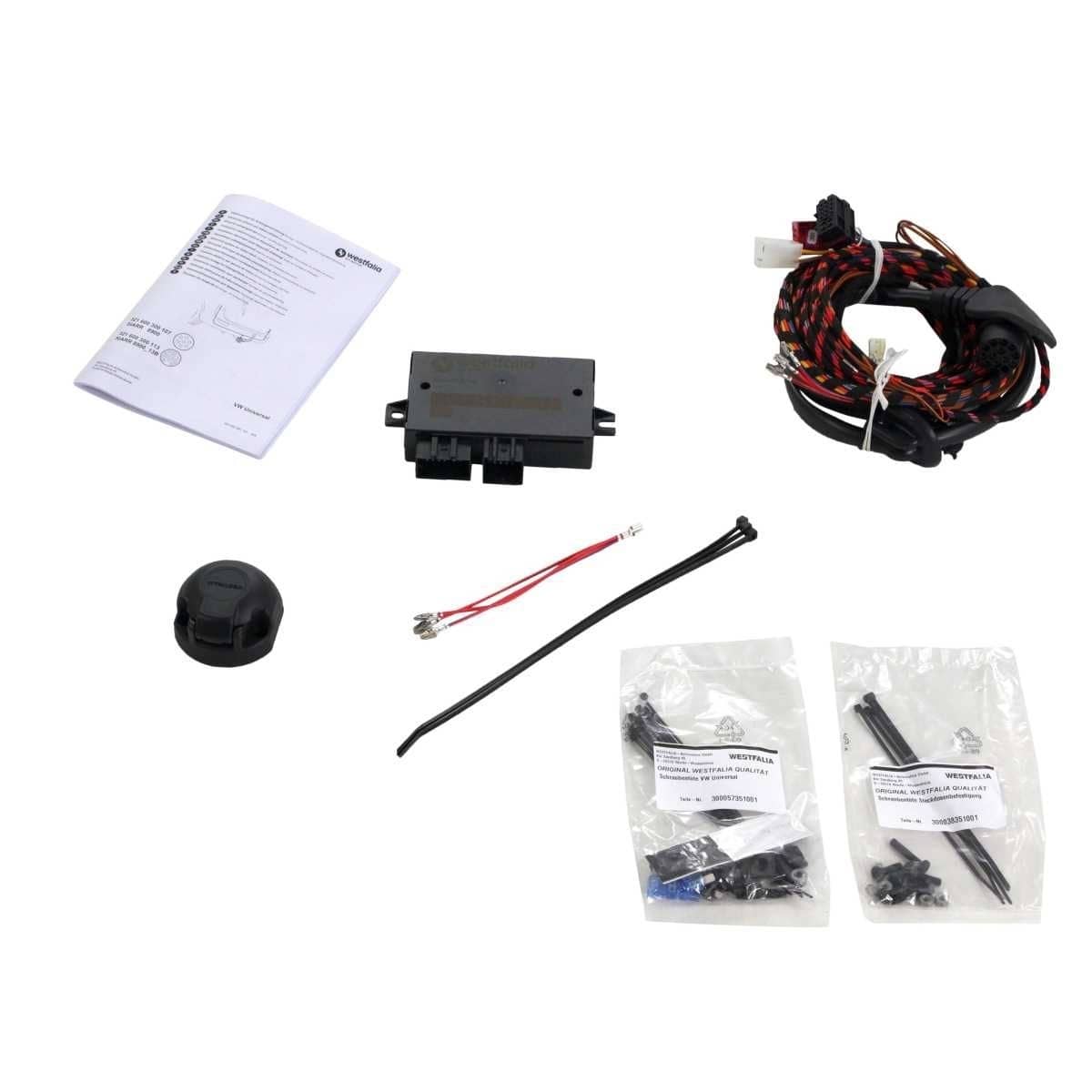 Westfalia Abnehmbare Anhaengerkupplung fuer VW Touran -inkl Cross- -BJ 03-2003-09-2015- - im Set mit 13-pol. fahrzeugspezifischem Elektrosatz - 321838900113