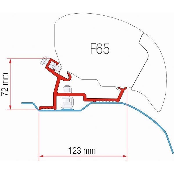 FIAMMA Adapter Kit Fiat Ducato Citroen Jumper H2 L2 L3 bis 370 cm fuer Markise F80 98655Z101