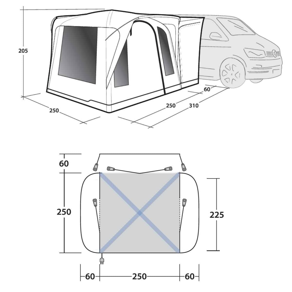 Outwell aufblasbares Busvorzelt Daytona Air - 111501