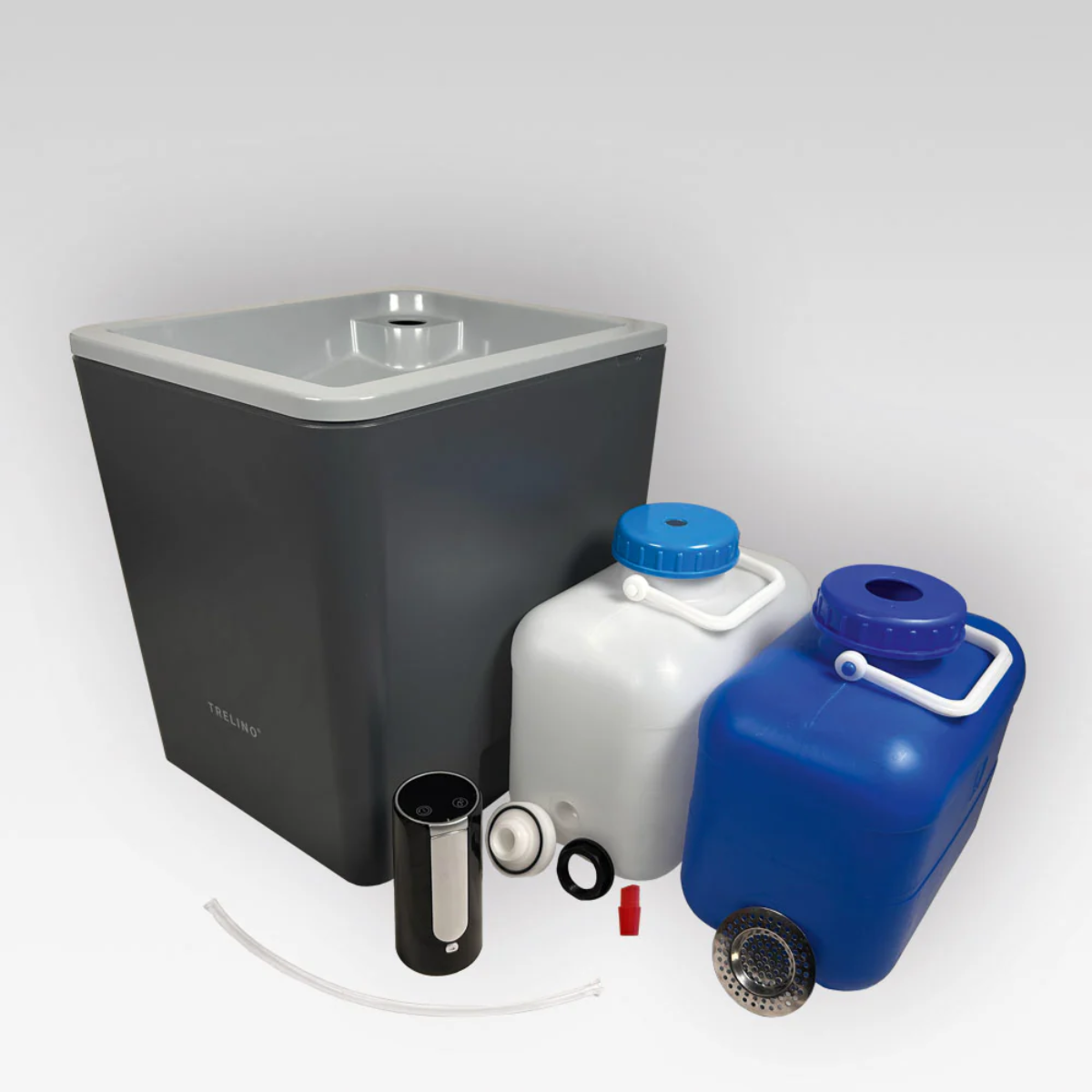 TRELINO Splash Premium - Waschbecken Groesse L Anthrazit mit magnetischen Holzdeckel - T6-01222