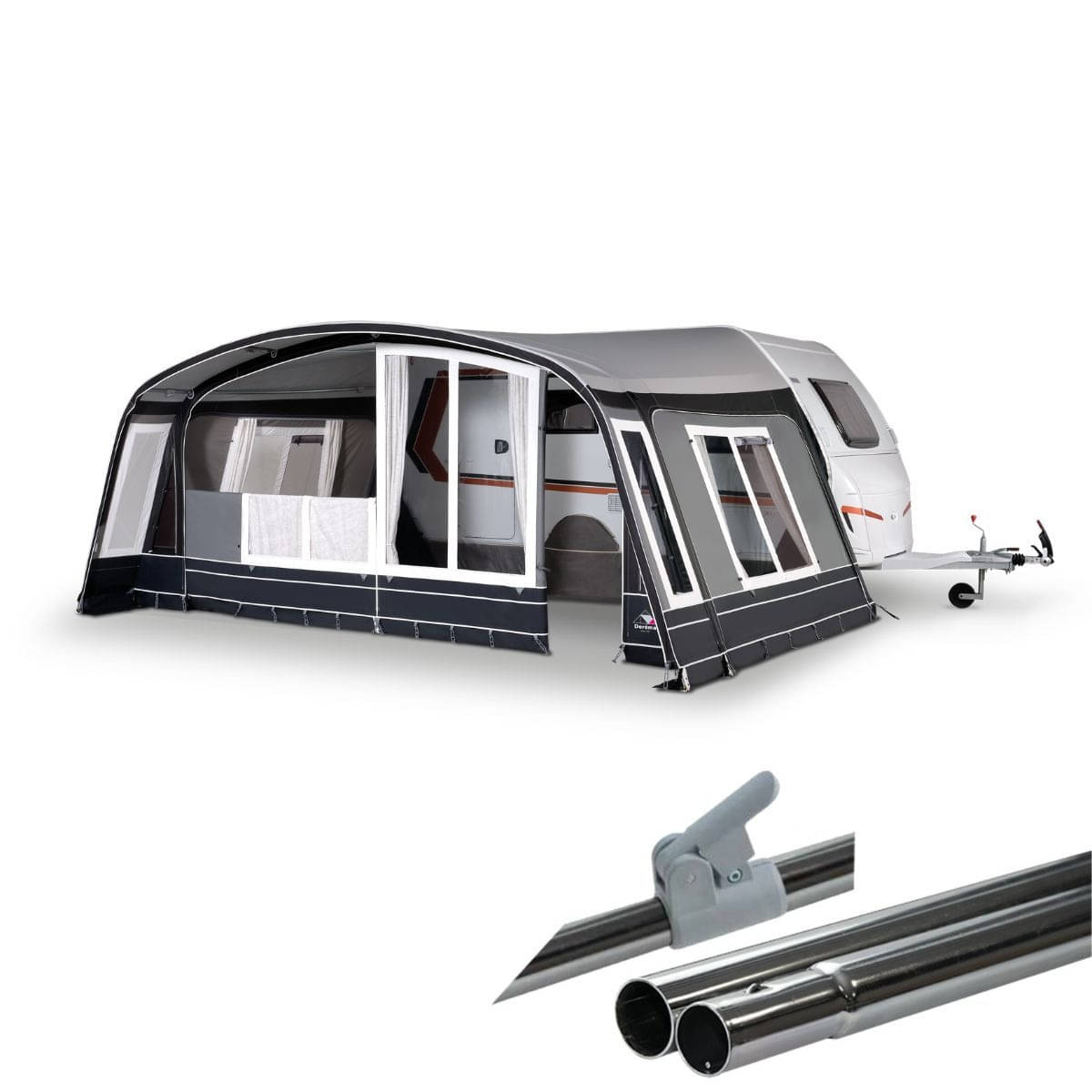 DOREMA Wohnwagen-Vorzelt ONYX 270- Gr. 9- Umlauf 850-875 cm- Tiefe 270 cm- 28 mm Stahlgestaenge - 2109 -S28 377 31 F PG