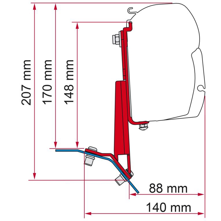 FIAMMA Adapter Kit Deep black VW T5 T6 Lift Roof fuer Markise F45s - 98655Z159