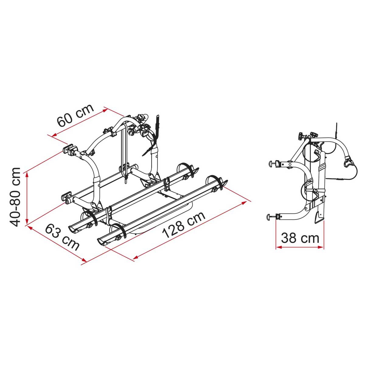 FIAMMA Carry-Bike Pro C Fahrradtraeger fuer 4 Fahrraeder Modell 2023 02096-10-08831A01-08831C01-98656M566-98656M566