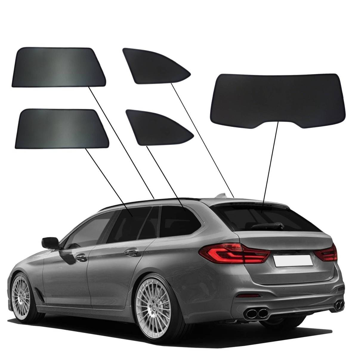 WINDESA SunClip Sonnenschutz - Sichtschutz BMW 5er Bj. 2017-2023 Set ABC - sun-10340abc