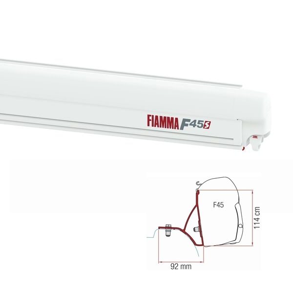 Markise FIAMMA F45 S 230 Royal grey Gehaeuse weiss inkl. Adapterkit Renault Trafic Opel Vivaro ab 2014