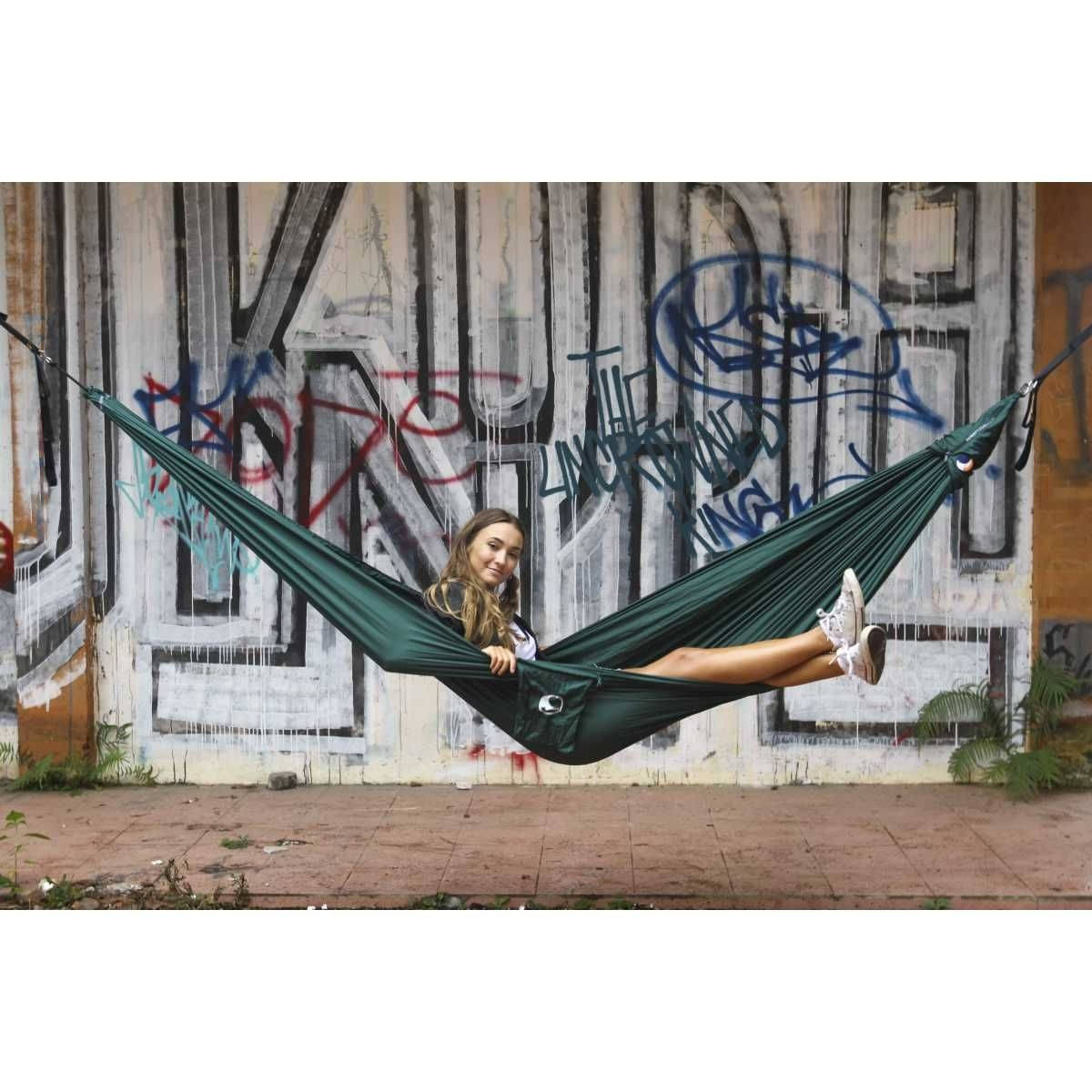 TICKET TO THE MOON Compact Hammock Haengematte Dark Green inkl. Lightest Straps - TMC05 TMLSTRAP
