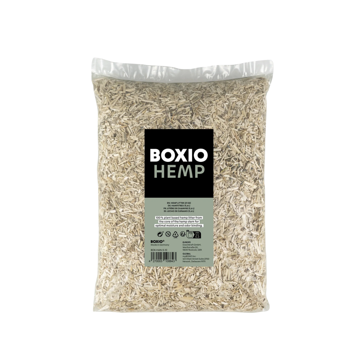 BOXIO - HEMP Pflanzliches Naturstreu Hanfstreu für Boxio Toilet BOXIO - HEMP Pflanzliches Naturstreu Hanfstreu fuer Boxio Toilet - BOX-HAN-5-10