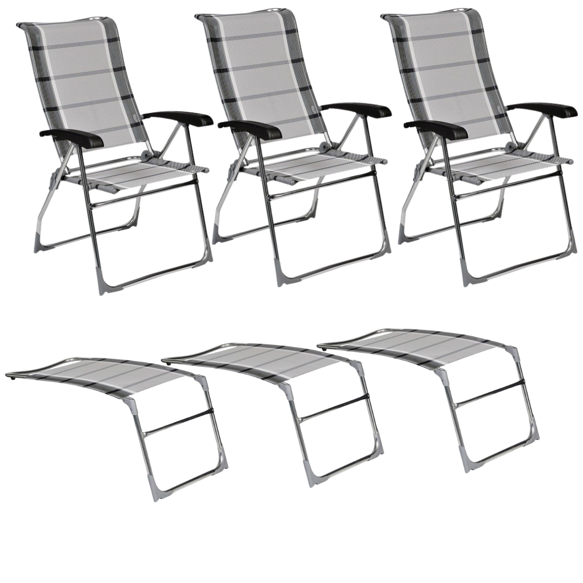 DUKDALF Stuhl Aspen silber anthrazit - Beinauflagen 3er-Set - 42-01-0649-4 42-08-0649.4
