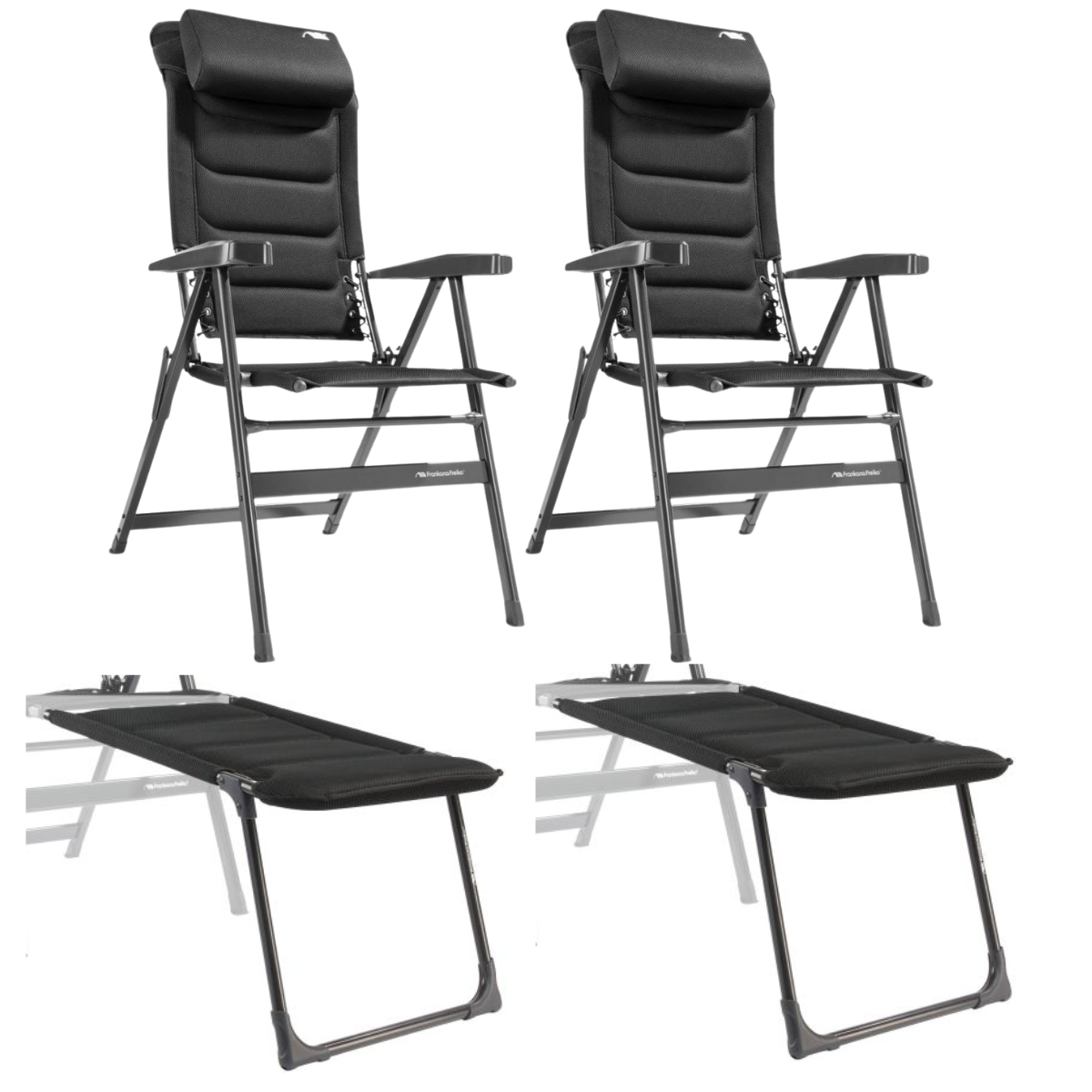 FF Kollektion Stuhl HighQ Comfortable Blackline & Beinauflagen 2er-Set