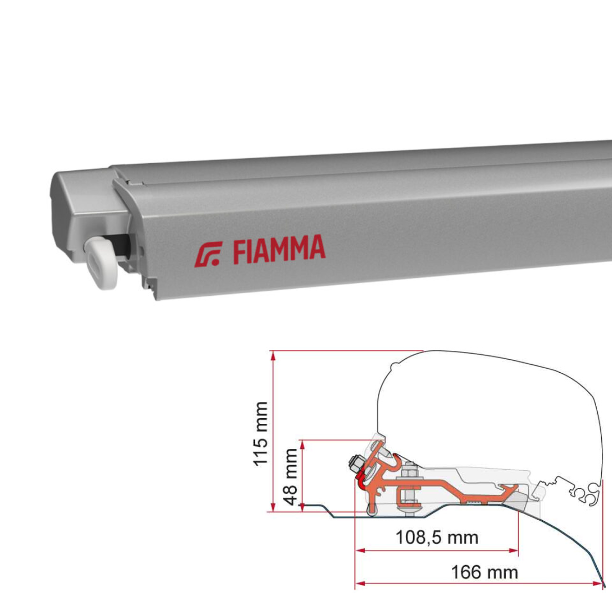 Markise FIAMMA F80 S 320 Royal grey Huis titanium incl. Adapterkit zilver Fiat Ducato Jumper Boxe Markise FIAMMA F80 S 320 Royal grey Gehaeuse titanium inkl. Adapterkit silber Fiat Ducato Jumper Boxe - 07832B01R 98655Z149