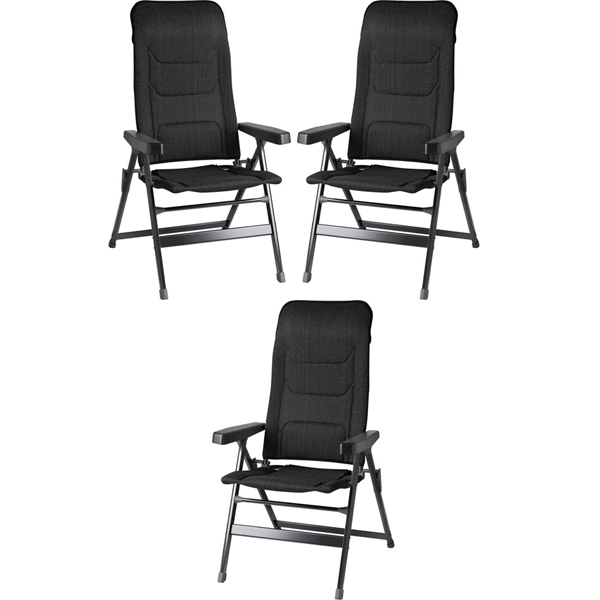 BRUNNER Campingstuhl REBEL 3D Pro - Medium Anthrazit 3er-Set - 0404002N.C69M mit 3 Stuehlen