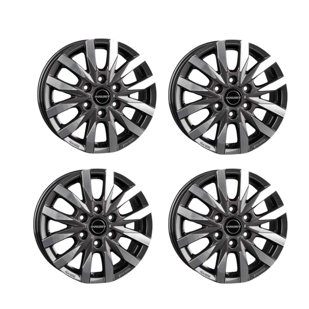 BORBET Alufelge CW6 mistral anthracite polished glossy 16 Zoll fuer MB Sprinter - VW Crafter - CW6 65662130684-1MAGP-T