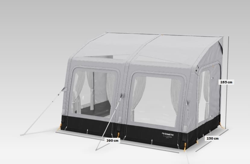 DOMETIC aufblasbares Vorzelt Rally AIR Tour 390M- 390 x 250 cm- Anbauhoehe 265-295 cm - CampingFactory-Starter-Edition