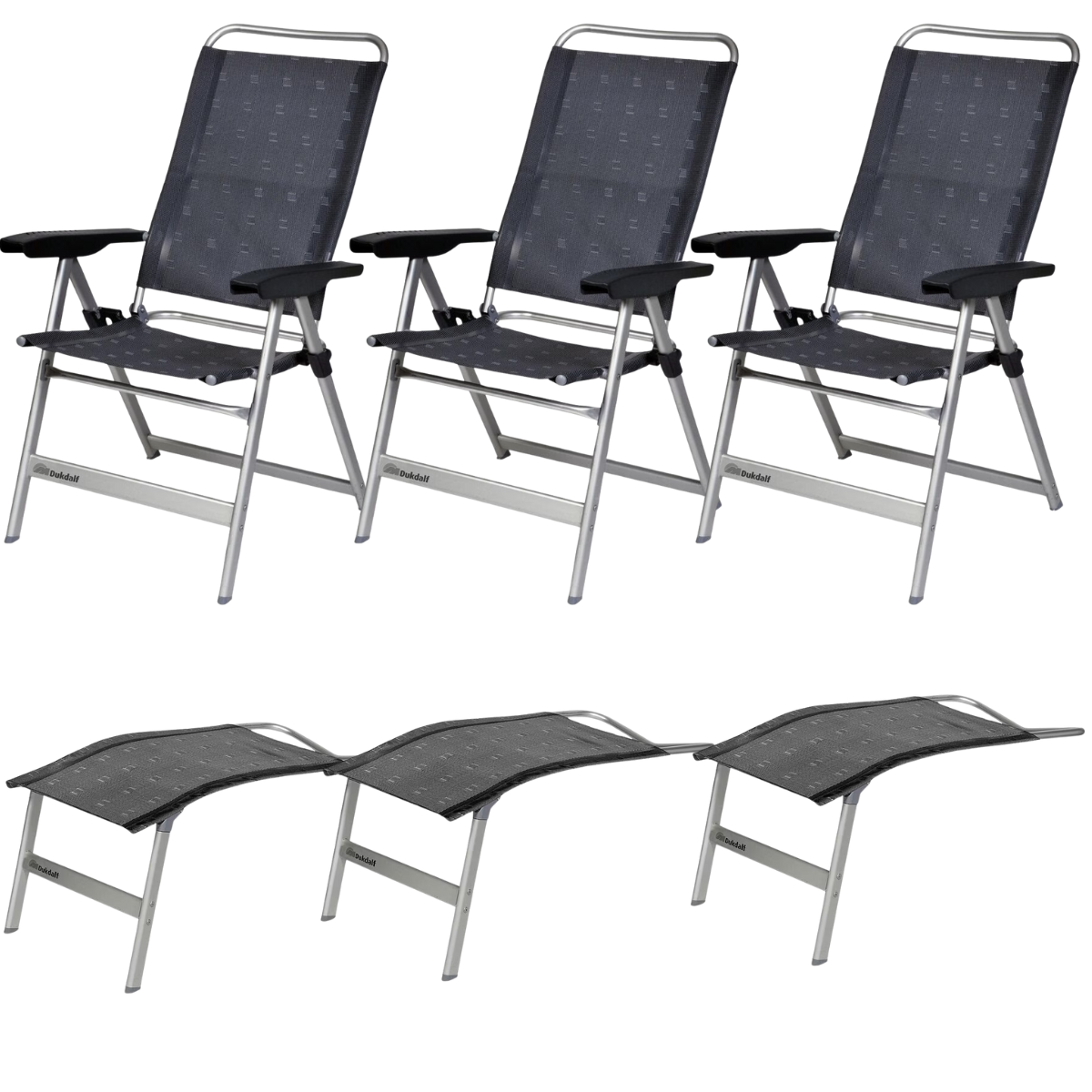 DUKDALF Stuhl Dynamic anthrazit - Beinauflagen 3er-Set - 41-00-0677-4 41-08-0677.4