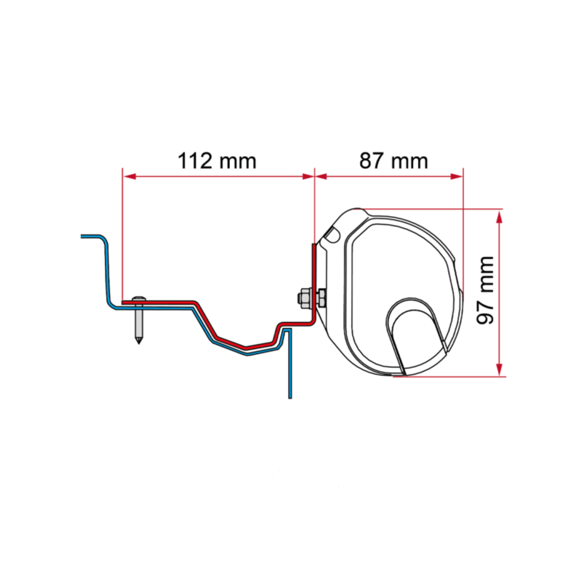 FIAMMA Adapter Kit Ford Custom V710 ab Bj. 2023 H1L2 Groupe Rapido fuer Markise F35 98655Z195 - 98655Z195