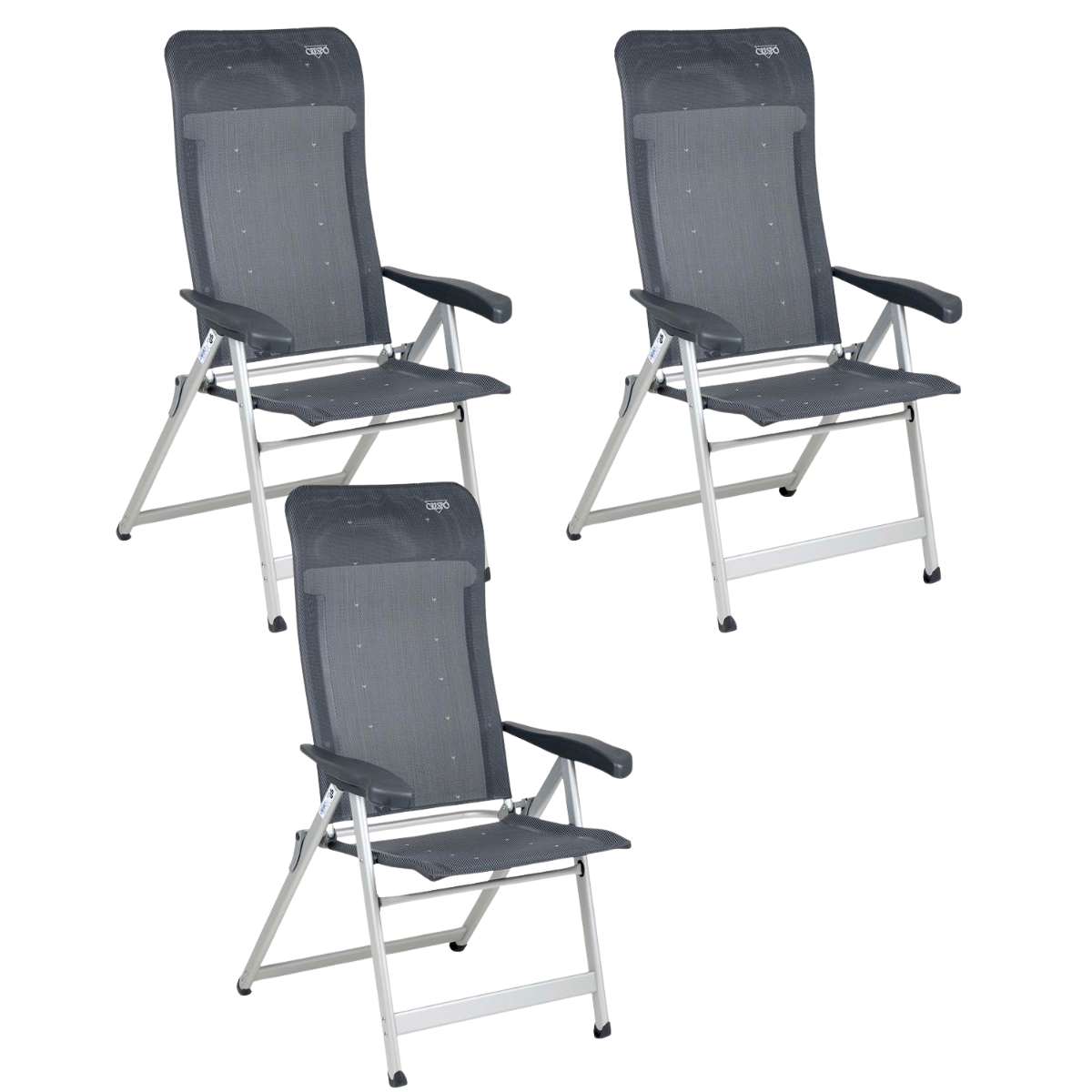 CRESPO Campingstuhl Classic AL/237 anthrazit 3er-Set CRESPO Campingstuhl Classic AL-237 anthrazit 3er-Set - 1149082