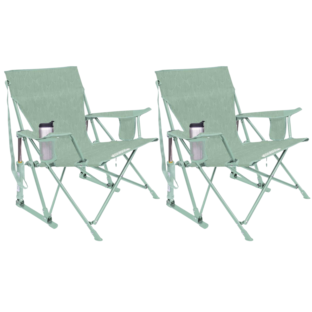 Set GCI faltbarer Schaukelstuhl Kickback Rocker Leaf Pastel Green 2 Stuehle - 410331
