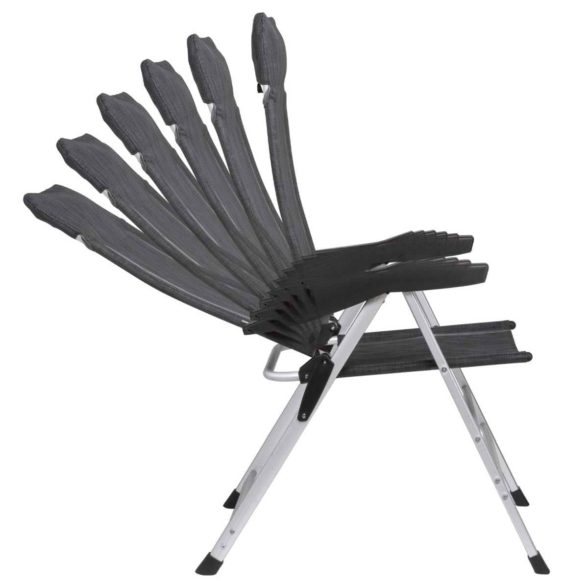 BRUNNER Campingstuhl SKYE Dunkelgrau 3er-Set - Tisch LINEAR 115x70 cm Black - 0404063N-C67 0406031N.C69