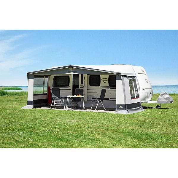 DWT Wohnwagen-Vorzelt PARADIES III Gr. 9 Umlaufmass 791-820 cm Tiefe 240 cm mit 25 mm Stahlgestaenge
